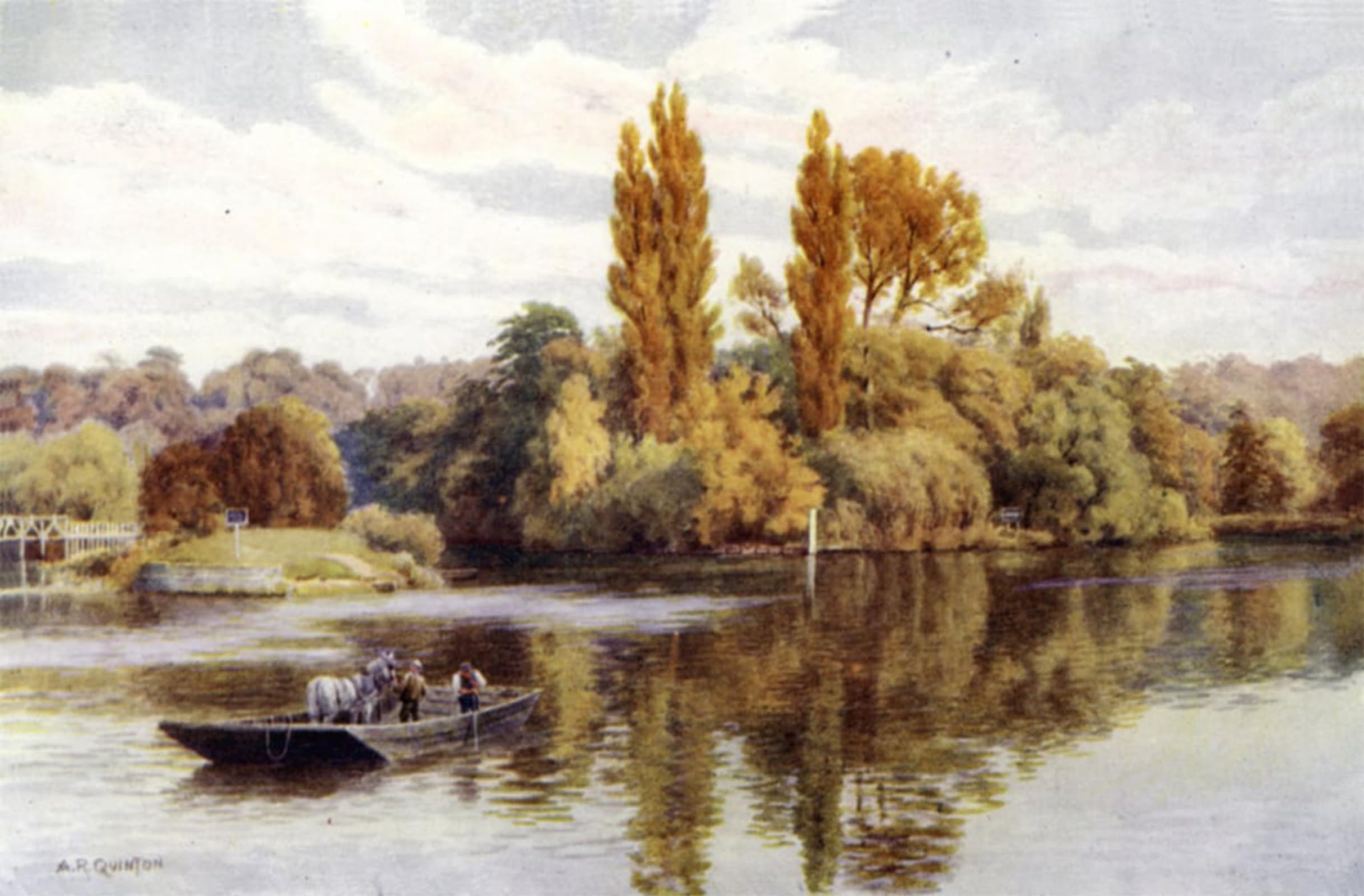 Cuadro de lienzo Ferry de Cookham decoración de pared Alfred Robert Quinton 5