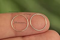 Vista 112 de Gold Hoop Earrings Silver Hoop Earrings - Hoop Earrings For Women Two Pcs Of Thin Gold Filled Sterling Silver Hoops, Helix Hoop, Tragus Ring