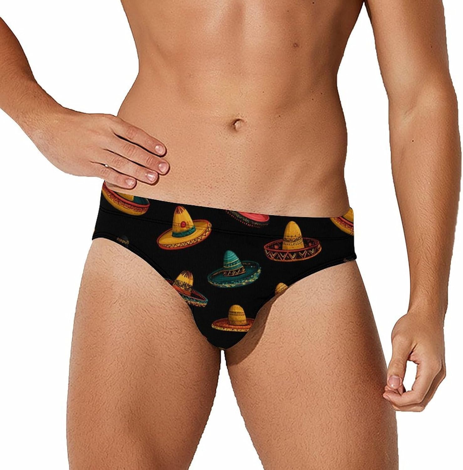 Mexican Cinco-De-Mayo Men's Swimsuit Brief Sexy Bikini Briefs Retro Printed Swimwear Quick Dry Swimming Trunks 3X-Large