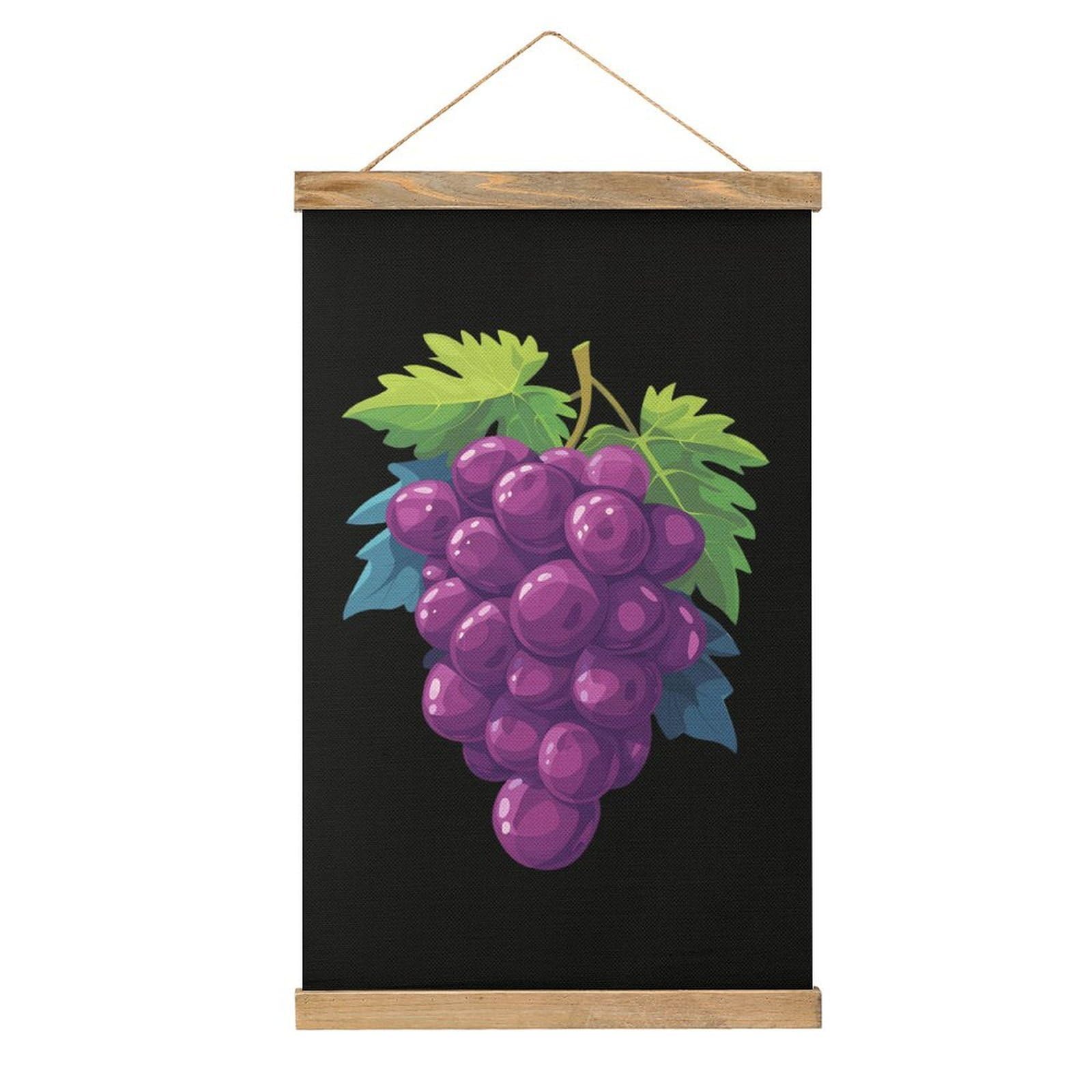 CGSBNGHA Grapes Wall Art Prints Linen Hanging Painting Scroll Paintings Pictures Decor for Home