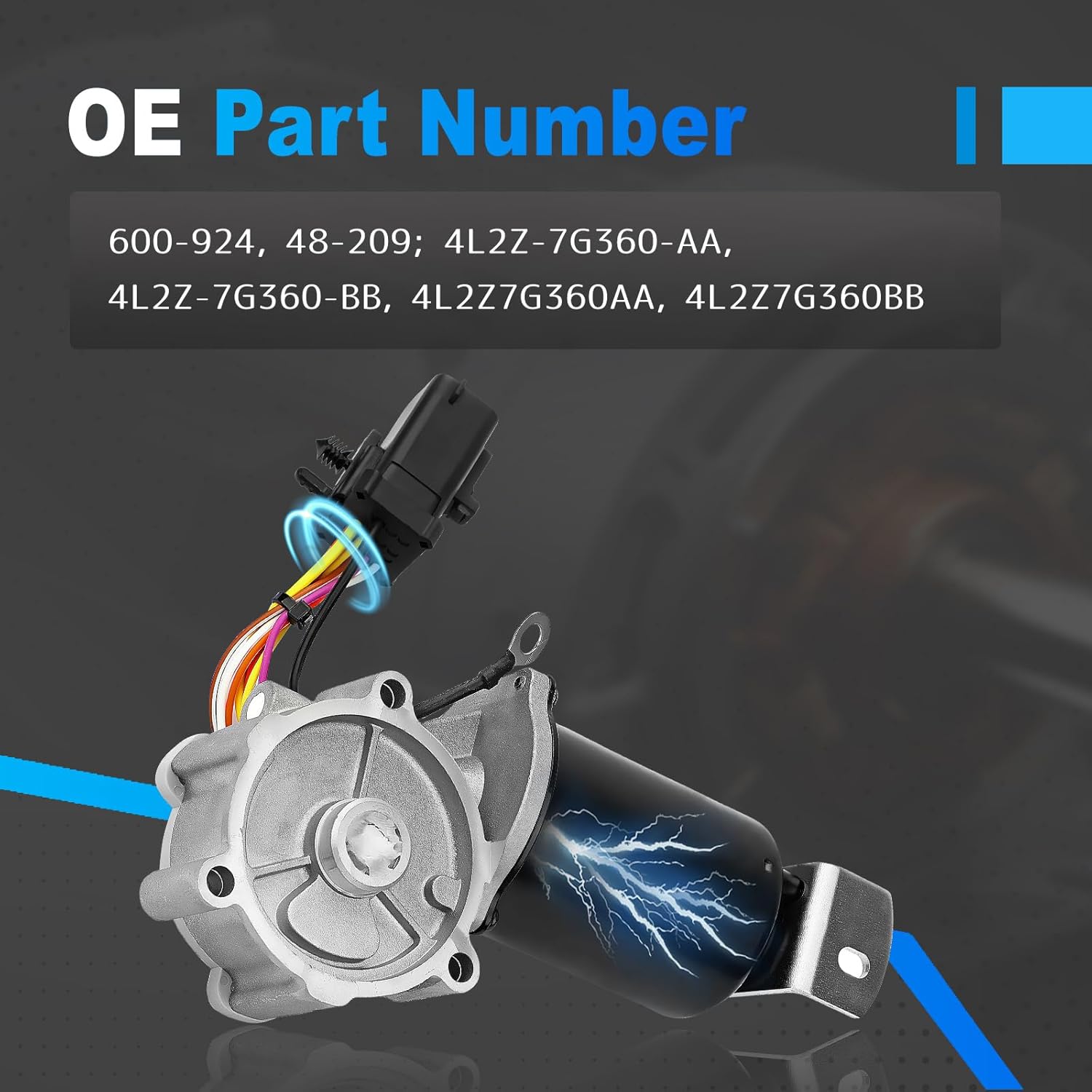 600-924 4WD Transfer Case Motor with 8-Pin Rectangular Electrical Connector Fit for Ford Mercury Explorer Mountain 2004 2005 Replace Number ‎48-209 4L2Z7G360AA 4L2Z7G360BB