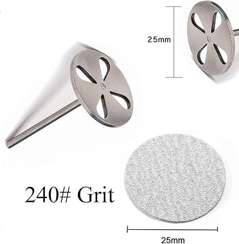 Miniatura 7 de 100 discos de papel de lija y 1 broca de metal, vástago de 332 reemplazable para pedicura para eliminación de callos de piel muerta, herramientas