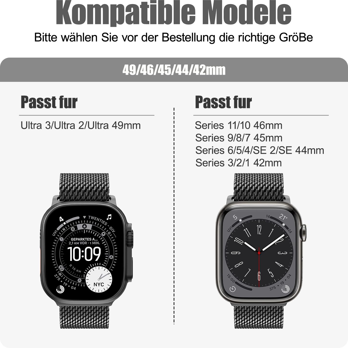 Tytanowy pasek do zegarka Apple Watch Ultra 3/2/1, 49 mm, nowe wzornictwo, tytanowe zapięcie, pasek do Apple Watch 49 mm, 46 mm, 45 mm, 44 mm, 42 mm (seria 3 2 1), Series 11/10/9/8/7/6/5/4/3/2/1/SE