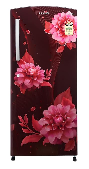 Havells-Lloyd 200 L 4 Star Inverter Direct Cool One Door Refrigerator (GLDF214SBWT2PB Begonia Wine)- 2022 Model