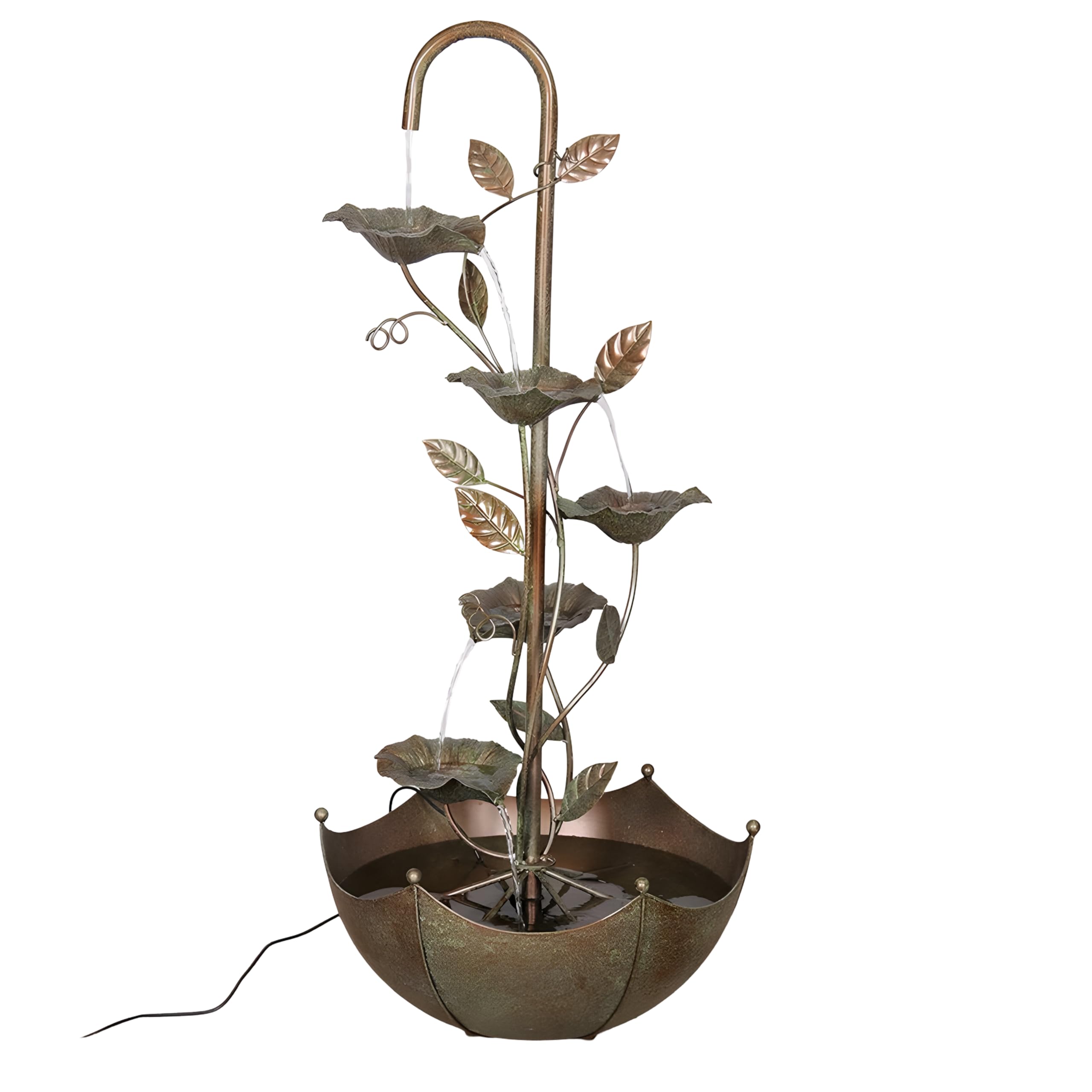 Primrose Bronze 96Cm Enchanted Zinc Umbrella Cascade Water Feature
