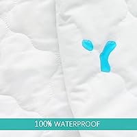 Vista 5 de Biloban - Protector de colchón impermeable acolchado para cuna, sábana bajera ajustable de 38 x 24 pulgadas, absorbente y silencioso, lavable a