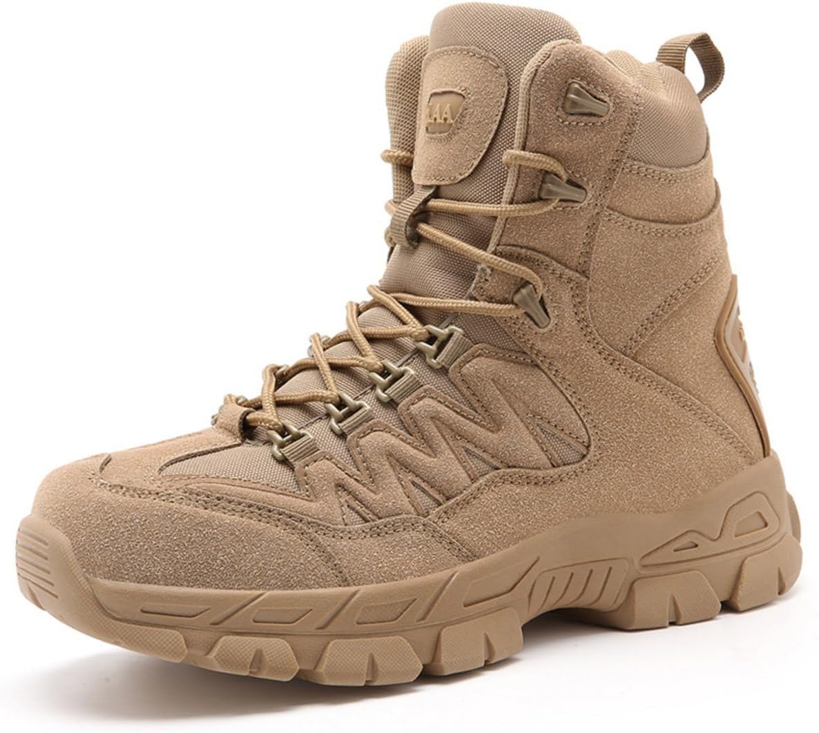 Bitiger Work Boots for Men Construction Gardening: Tactical Boots for Men Zip for Backpacking Hunting - Ankle Combat Boots for Jungle Trekking