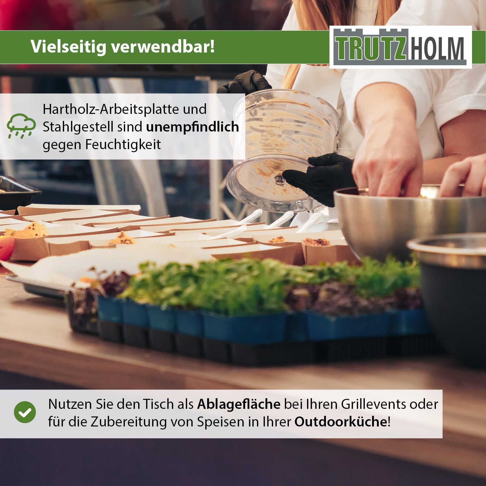 TRUTZHOLM Professionelle Werkbank bis 500 kg belastbar Werktisch Arbeitstisch Massive Arbeitsplatte Stecksystem Montagebank höhenverstellbar Werkstatttisch (135x46x88/97 cm | 300 kg Tragkraft)