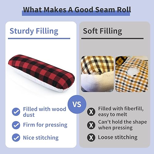 Miniatura 5 de MOLIGOU Rollo de costura, rollo de prensado de mangas, jamón de planchado a medida para cuello, dardos, costura larga