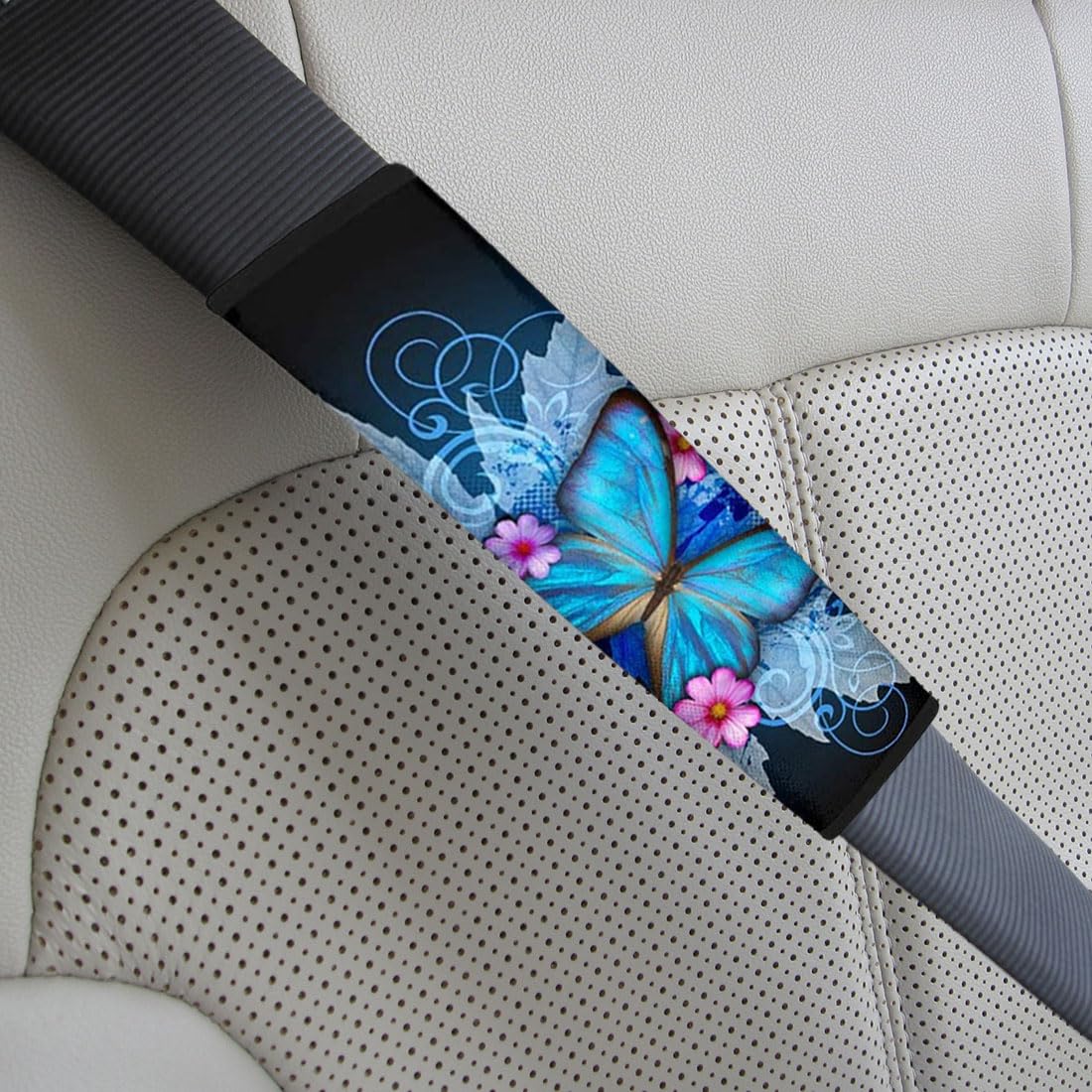 Voiture Protège Ceinture De Sécurité Coussin, Coussin Ceinture De Securite Amovible Pour Adultes Et Enfants Proteger Couepaules Noir 2pcs 90422536