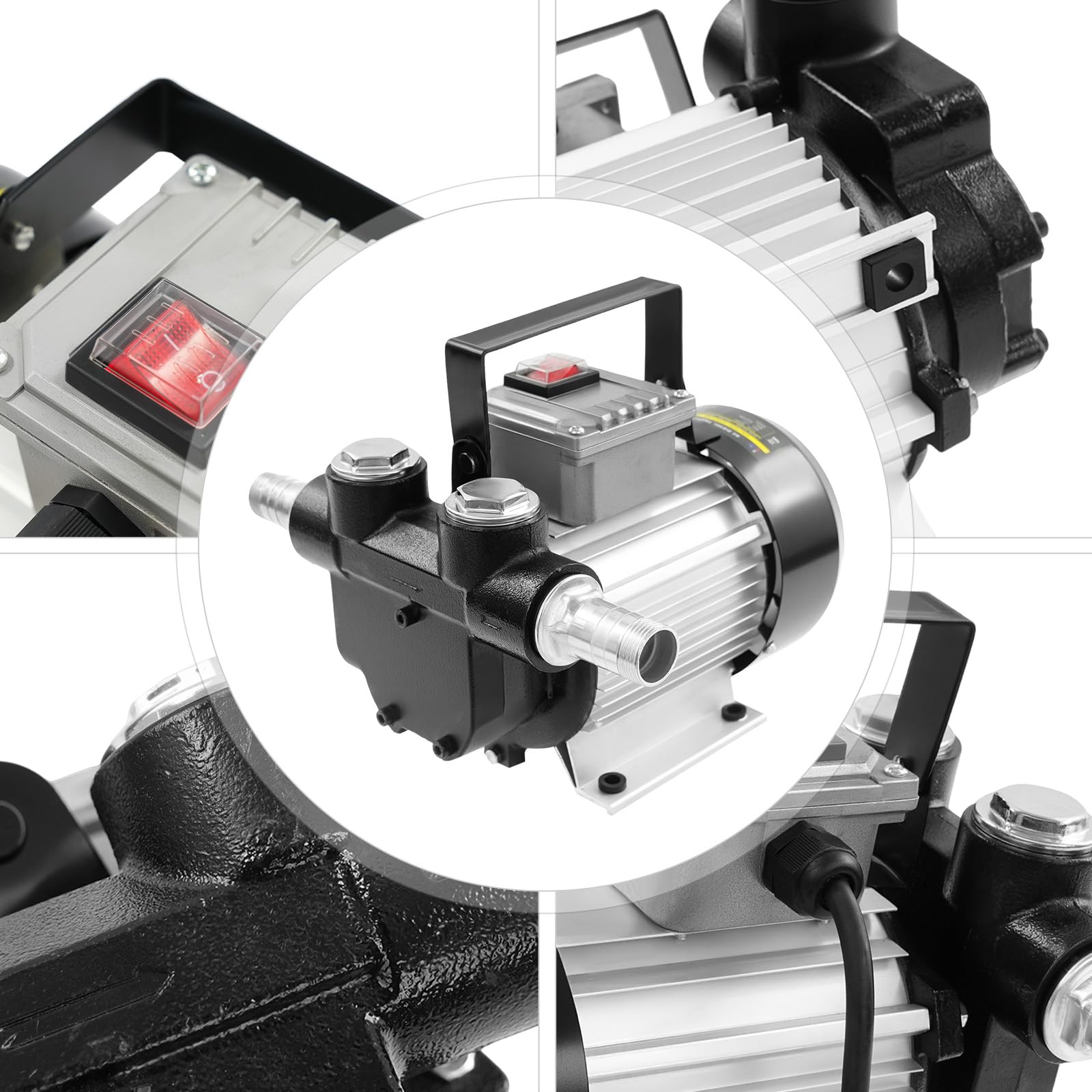 Pompa diesel da 550 W, autoadescante, 220 V, pompa del carburante autoadescante, pompa di aspirazione dell'olio, pompa a barile, 20-60 l/min, potenza di aspirazione 5 m, per camion, barili, navi