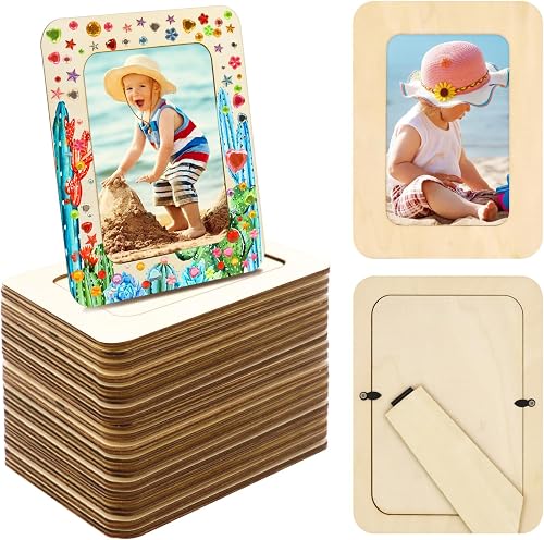 RYKOMO 30 Pack DIY Wood Picture Frames for 4 x 6 in Photos, Wooden Picture Frames for Crafts Unfinished Solid Wooden Photo Picture Frames for Crafts Wood, Painting, Art Projects Wood Decorate