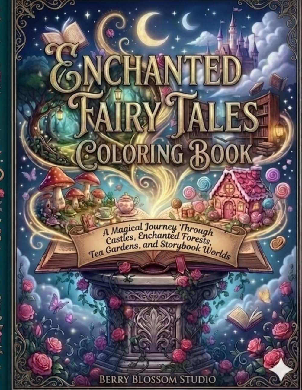 Enchanted Fairy Tales Coloring Book: A Magical Journey Through Castles, Enchanted Forests, Tea Gardens, and Storybook Worlds