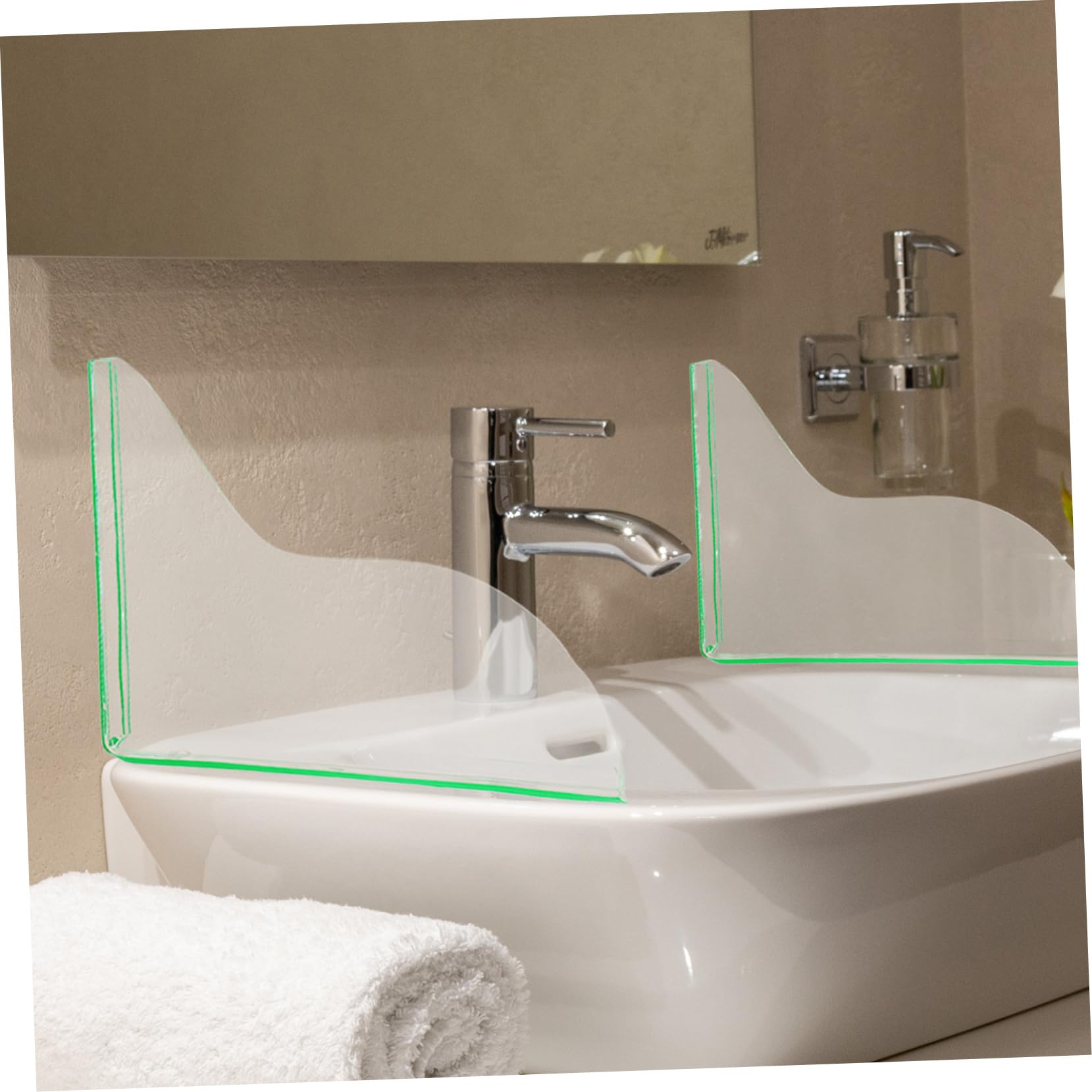 WOONEKY 2pcs Bathtub Splash Guard Bath Tub Water Guard Shower Curtain Corner Splash Guard Shower Guards to Keep Water in Shower Splash Guards for Showers Bath Tub Splash Guard for