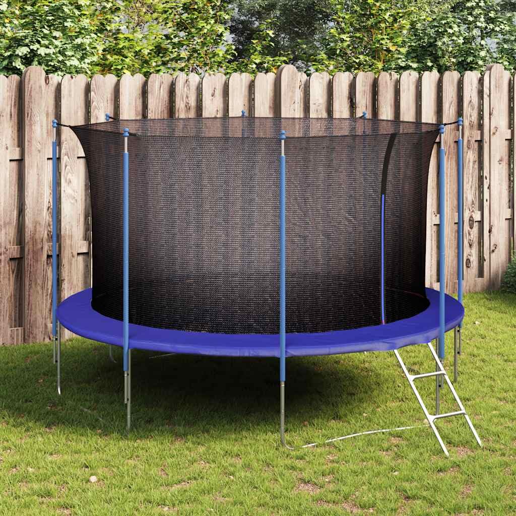Rete di sicurezza per trampolino rotondo da 3,05 m con 6 aste, rete di ricambio per trampolino da giardino con cerniera, rete di protezione in PE resistente alle intemperie