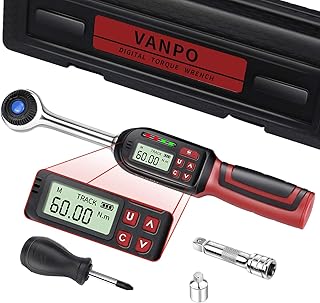VANPO 3/8-Inch Drive Digital Torque Wrench, Electronic Torque Wrench (2.2-44.3 ft-lbs./3-60Nm), Torque Wrench Set with Acc...