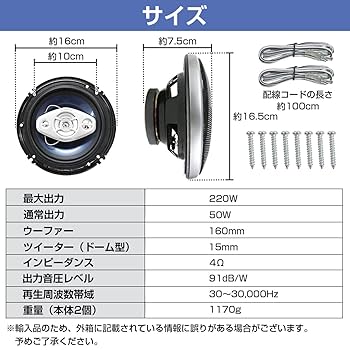 スピーカー+ 100W 2Way Amazon.co.jp: Herdio 100W HIFI 2-Way防水型4インチ スピーカー