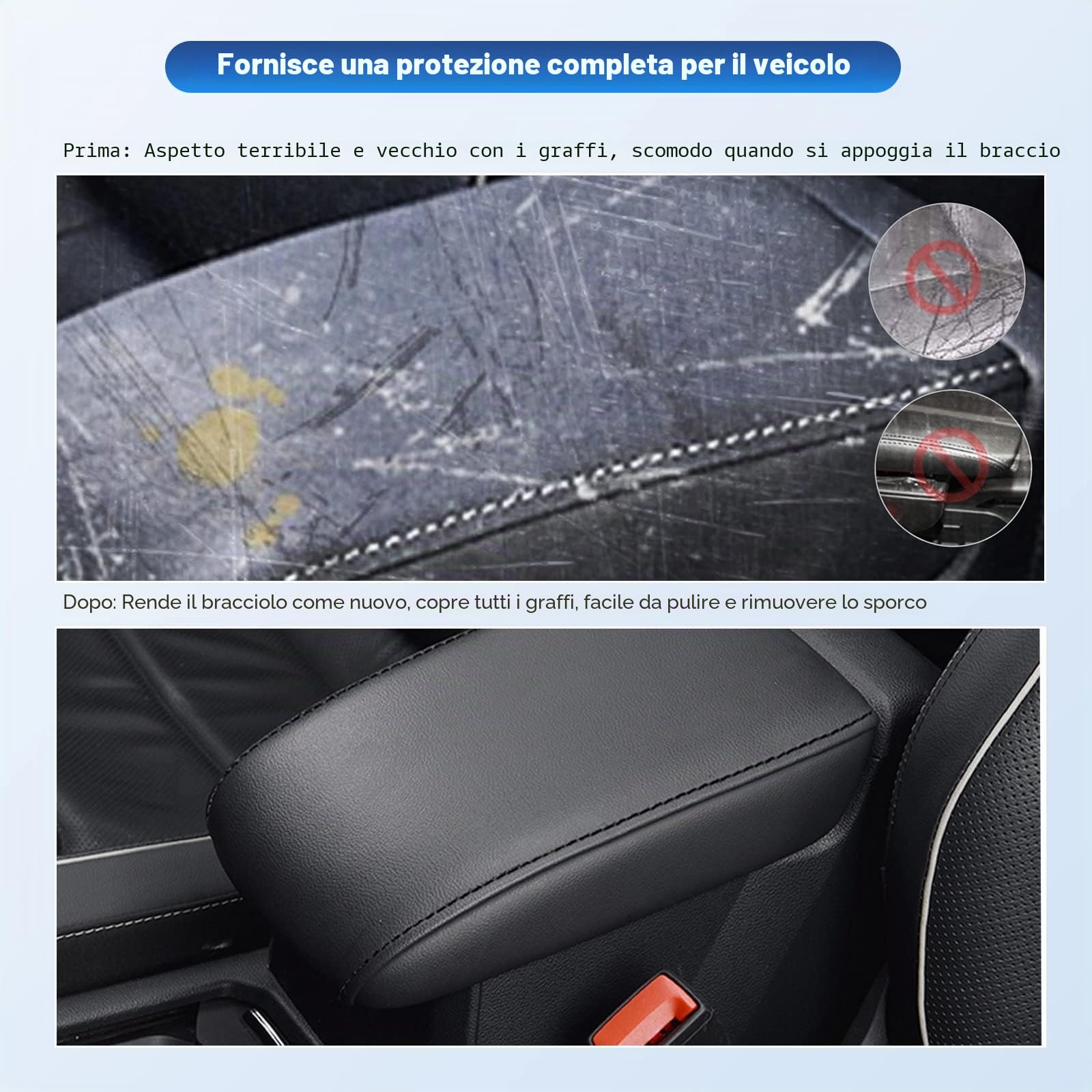 CDEFG Compatibile con VW Tiguan 2 2016-2022 2023 Seat Tarraco Coperchio di protezione scatola del bracciolo per parti auto Guscio decorativo del bracciolo R Line Tarraco Accessori (Linea Nero)