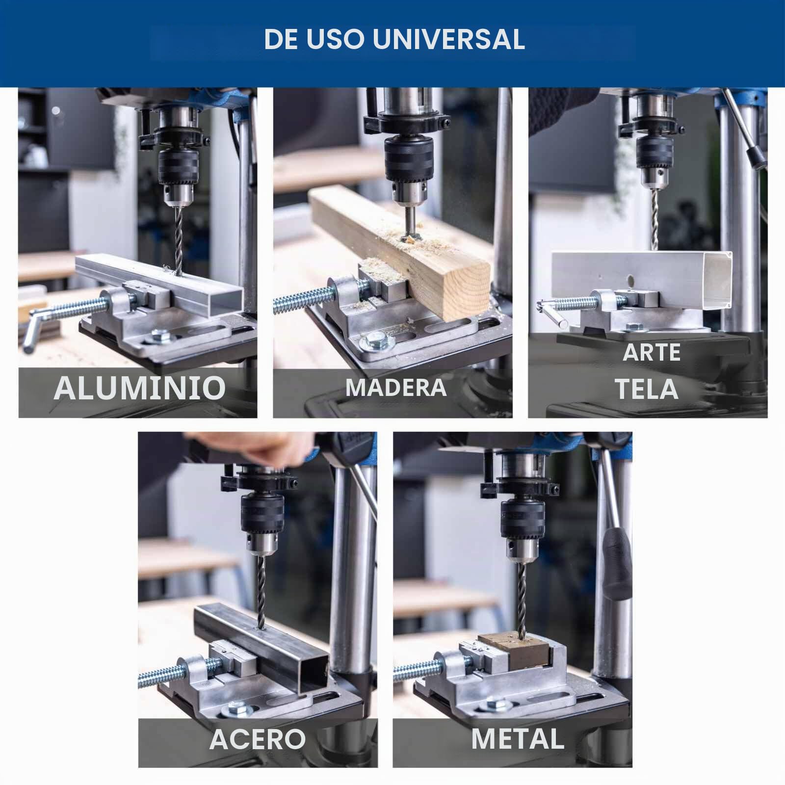 Scheppach - Taladro de columna detallado TBM200-400 W, 550-2600 rpm, mesa 164 x 162 mm, reclinable, mandril 1,5-13 mm, profundidad de perforación 50 mm