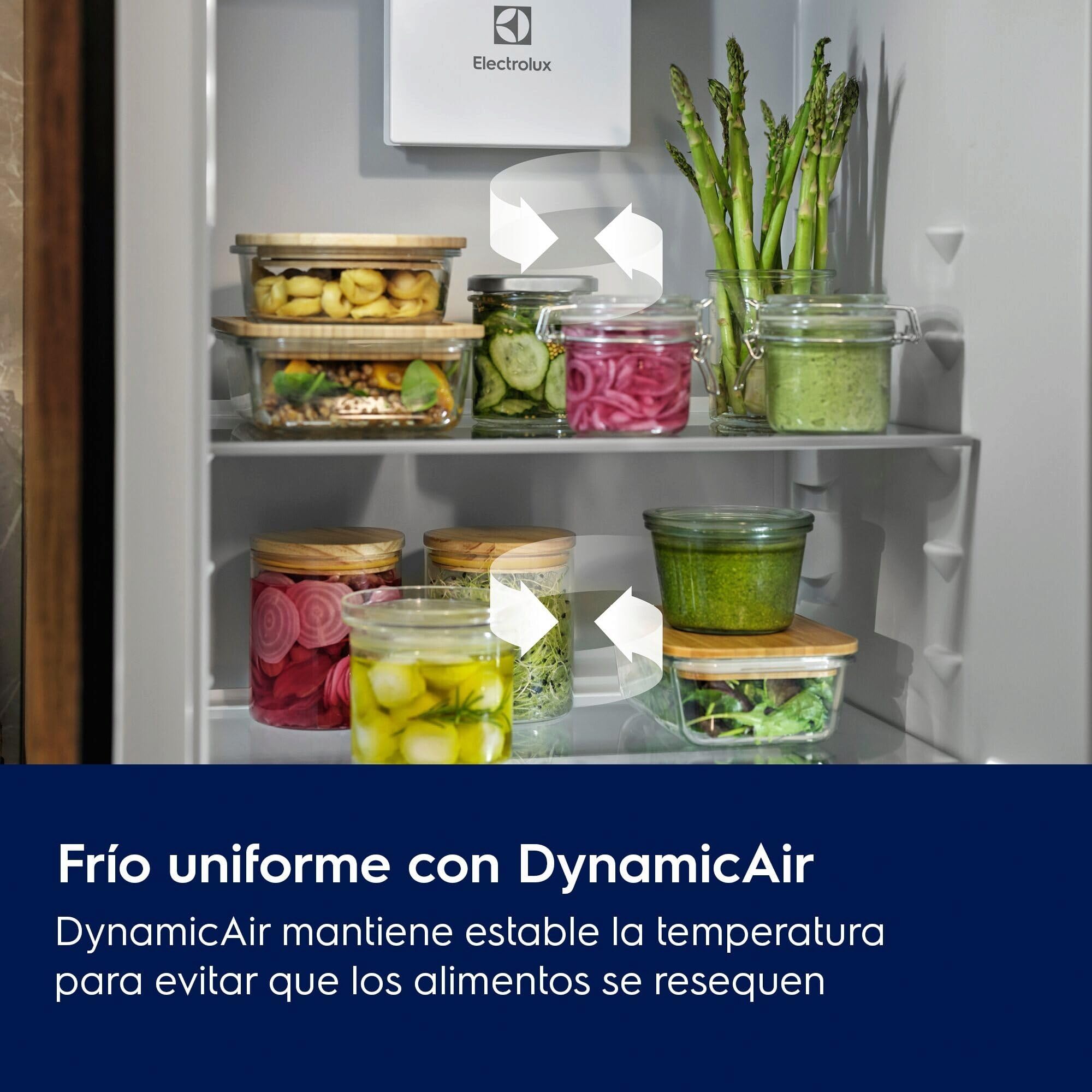Elextrolux LRS3DE39W Frigorífico Combi, Libre Instalación, 396L, 186 cm, Dynamic Air, LowFrost, Cajón Extra Chill, Luces LED, Función Action Cool, Tirador Corto, Blanco, Clase E