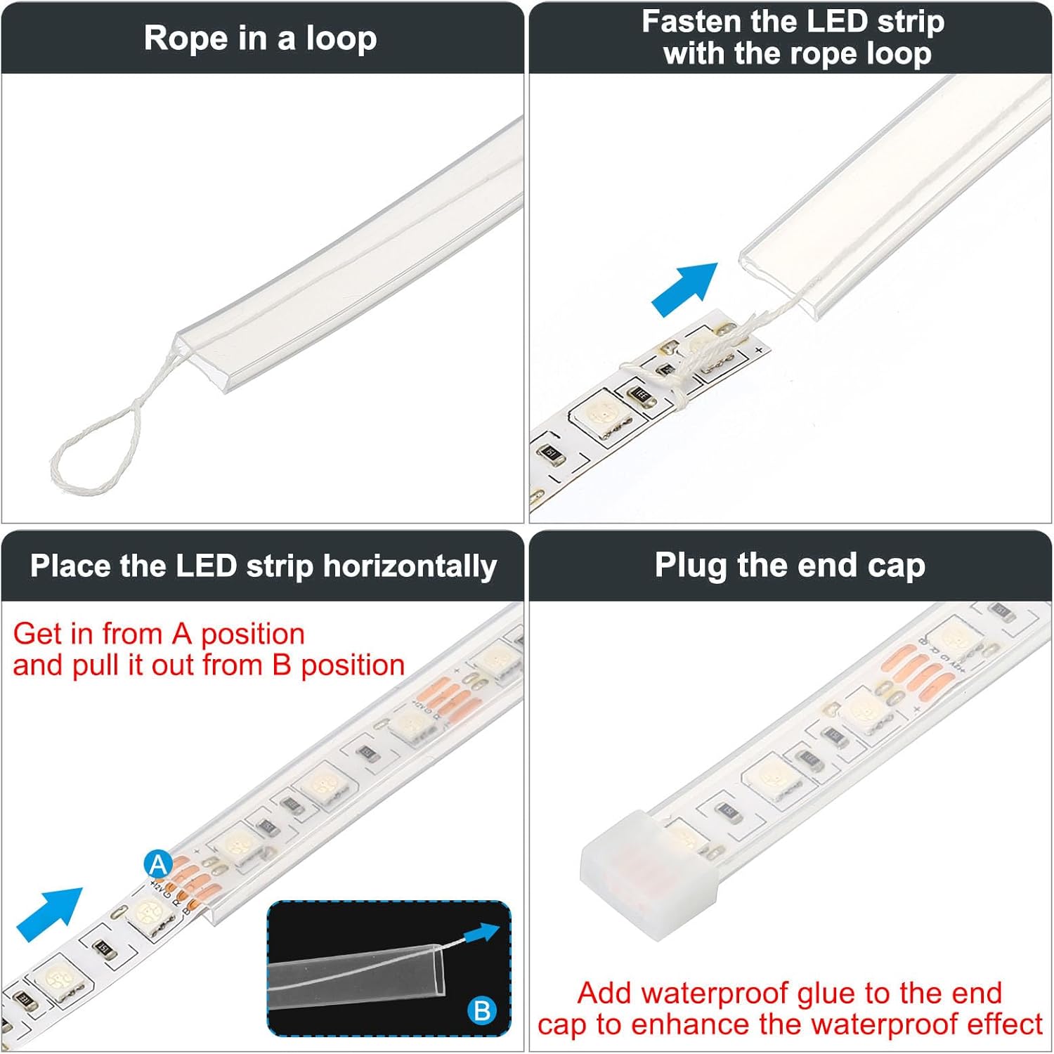 PATIKIL LED Diffuser Channel, 16.5ft/5Meter 10mm LED Silicone Channel System with Cover, End Caps for LED Strip Light Installations Light Strips Channel