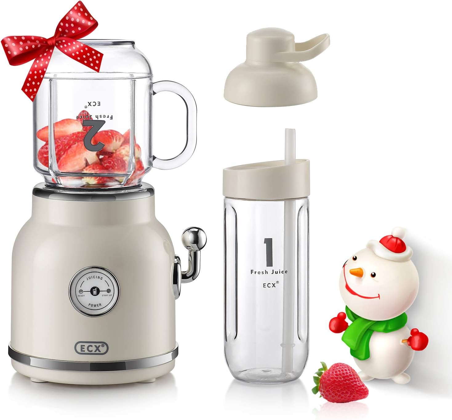 Homeleader Personal Smoothie Blender, 300W, 3 Speeds, 0.61L, Stainless Steel Blades, BPA-Free Travel Cup, Electric Stovetop Compatible