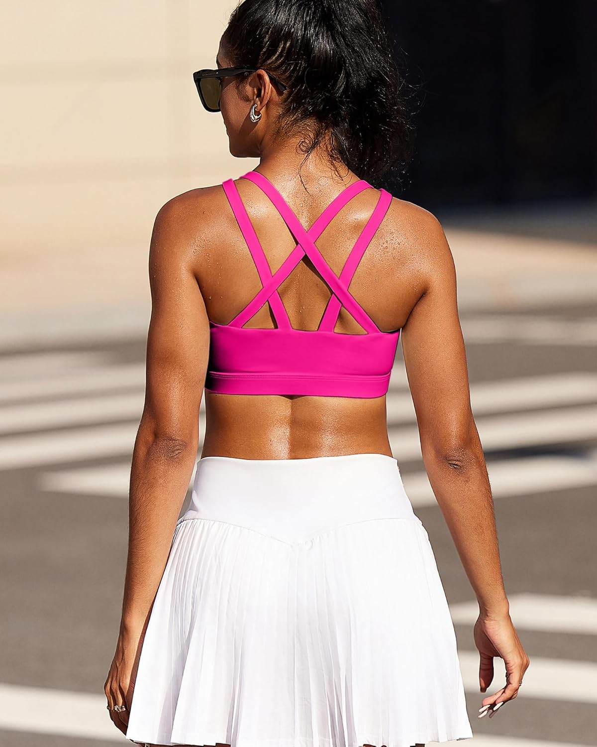 RUNNING GIRL Sports Bras for Women,Molded Cup Strappy Running High Support Sports Bras Workout Yoga Bra - Image 4