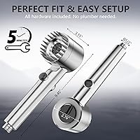 Vista 7 de Cabezal de ducha filtrado con mango, flujo de agua de alta presión y múltiples modos de pulverización. Cabezal de ducha con filtro, lavado potente