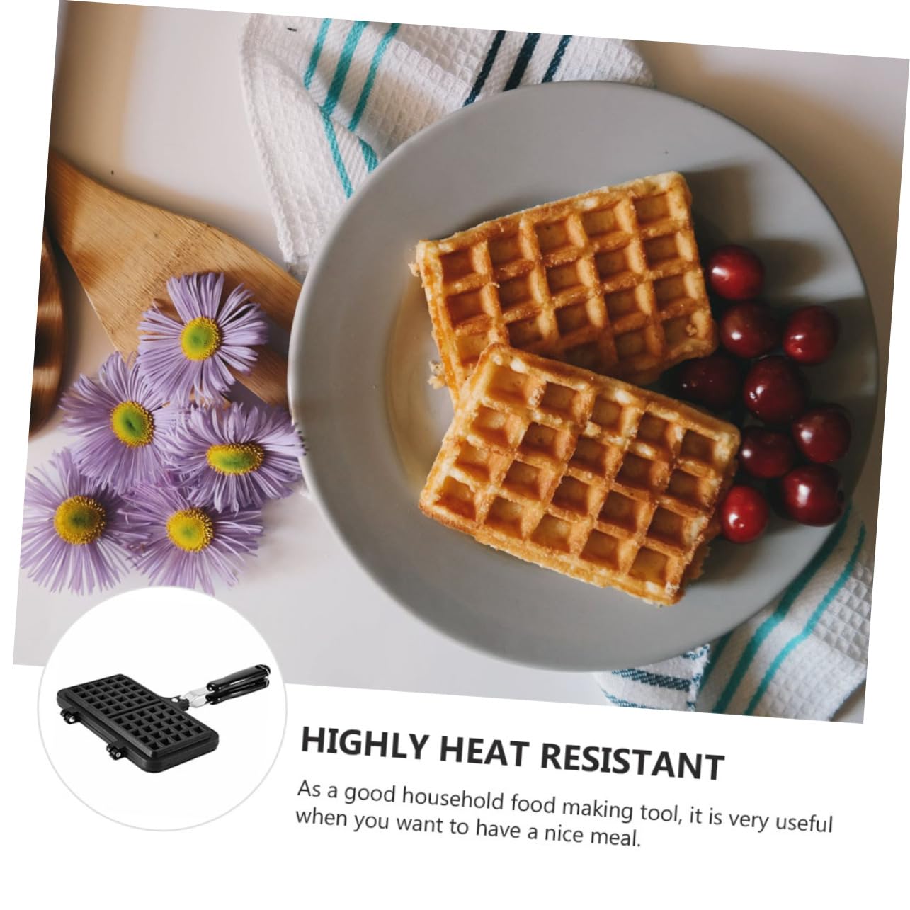 Sandwichmaker mit Antihaftbeschichtung aus Gussaluminium Waffelform Gasherd und Abwaschbarem Design für Kreatives Backzubehör Zuhause