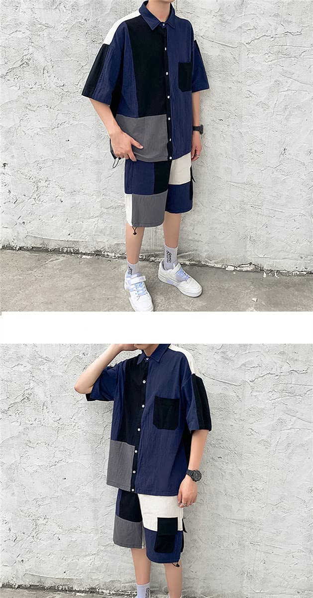 Amazon.co.jp: シャツ ショートパンツ メンズ セットアップ 上下