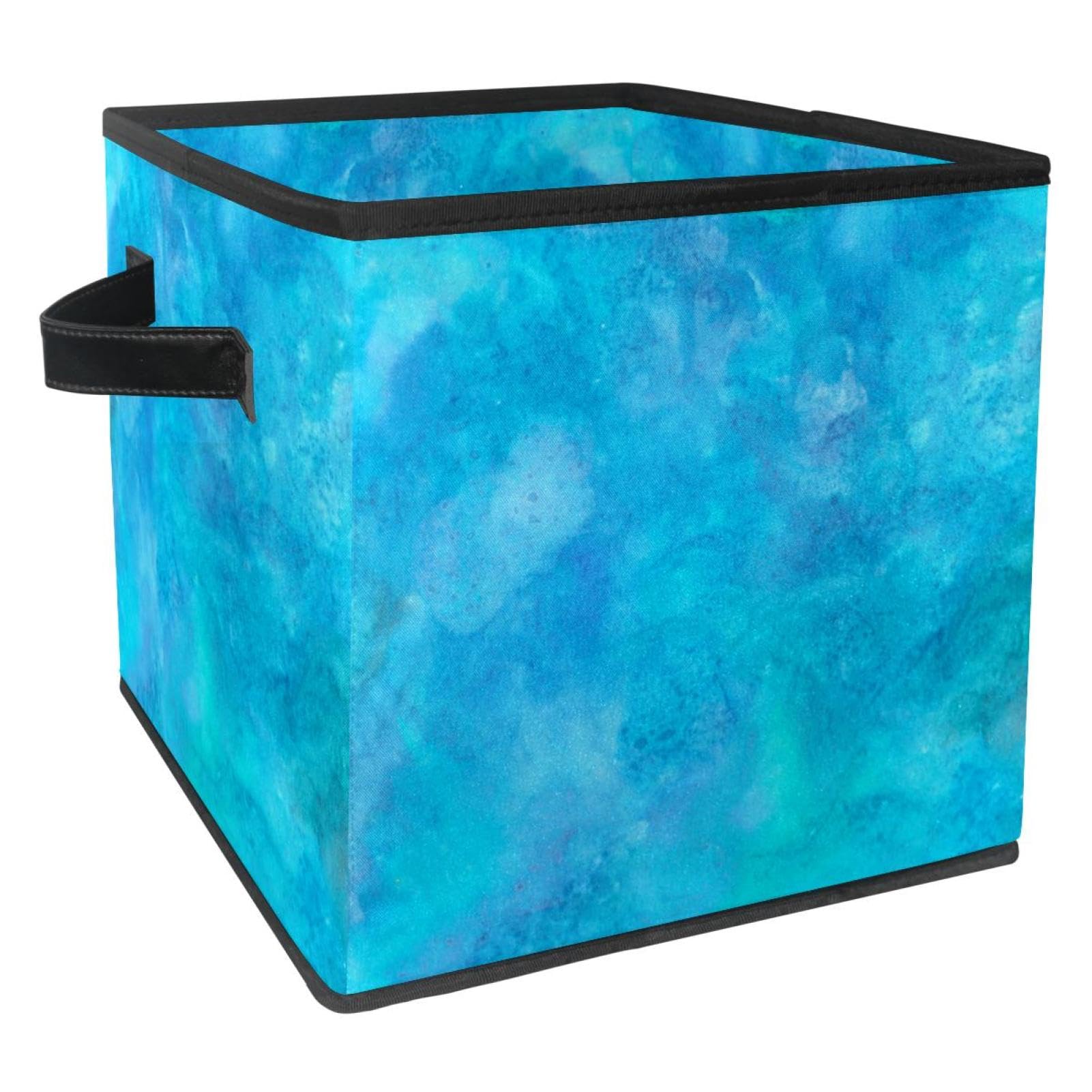 Boîte de rangement pliable en tissu snh-003 bleu motif papier peint