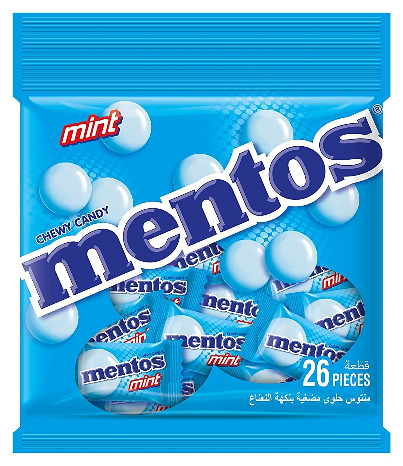 Mentos Mint Flavor Chewy Candy, 26 Piece Bag