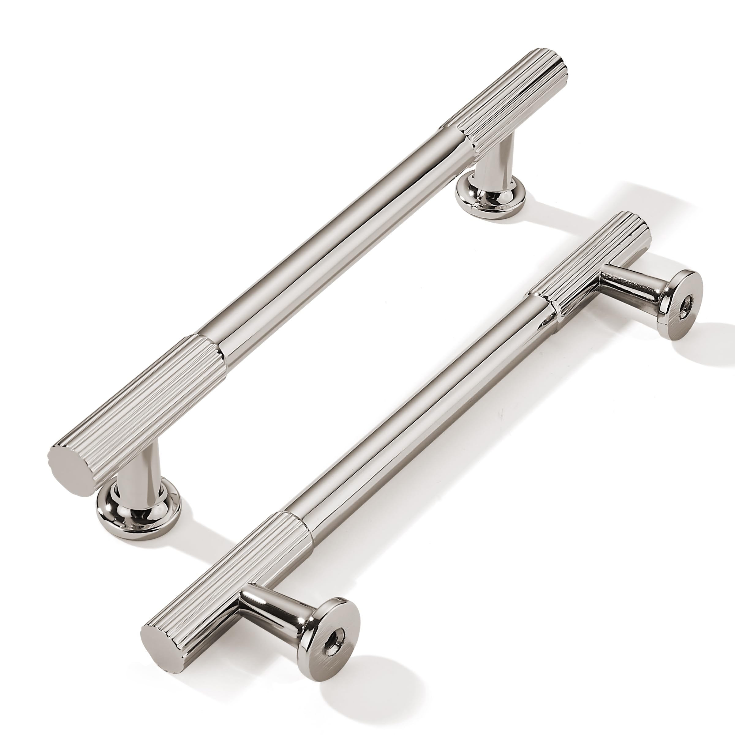 AMZ - 80302 Polished Nickel Cabinet Pulls CTC 5 in (128 mm) 10 Pack