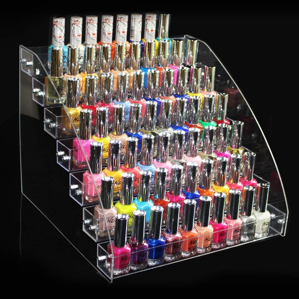 Organizador de uñas transparente, Soporte de uñas de acrílico, Exhibidor de maquillaje de acrílico transparente (7 capas) - 7 Layers