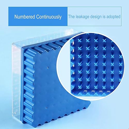 Miniatura 4 de Caja de almacenamiento criogénico - Cajas criogénicas de PC, azul81-pozo, para criotubos de 0.5, 1.5 y 0.1 fl oz (paquete de 1) (1)