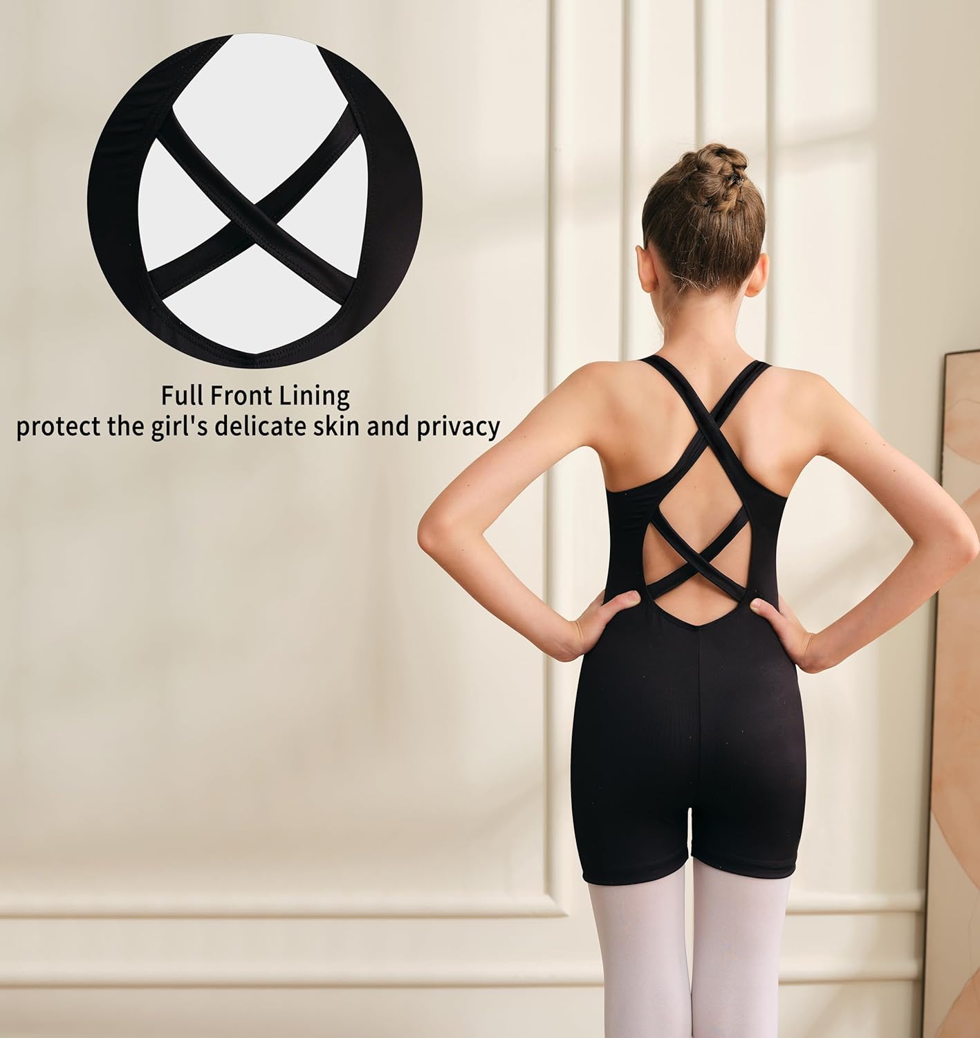 Girls Gymnastics Leotard Sleeveless Biketard for Dance, Sports Unitard, Crisscross Strappy Back - Image 6