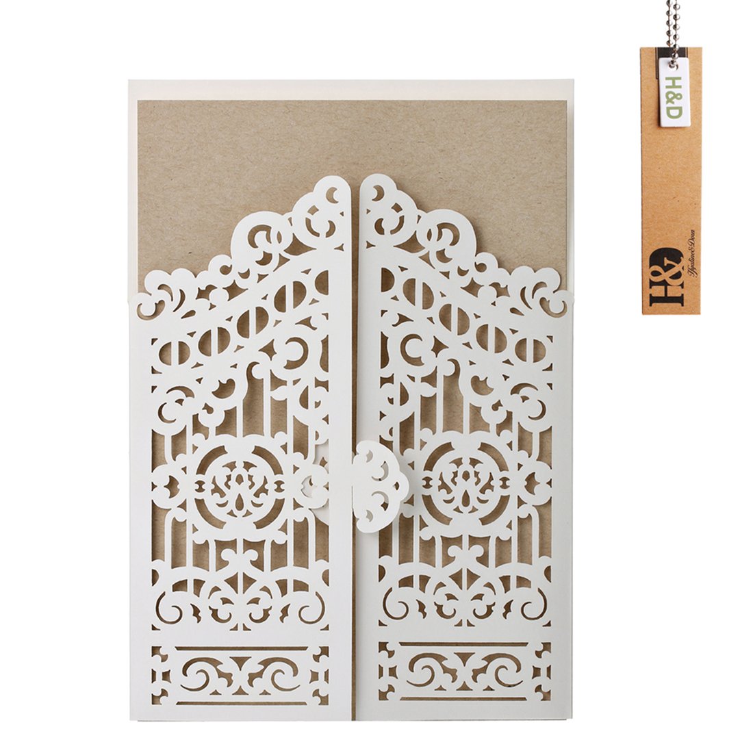 24pcs Laser Cut Wedding Invitations Cards with Envelopes