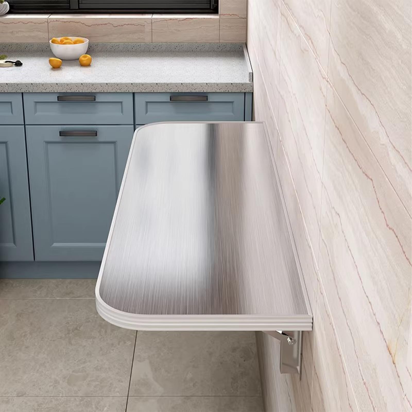 Table pliante murale rabattable en bois 100x30cm avec support en acier robuste