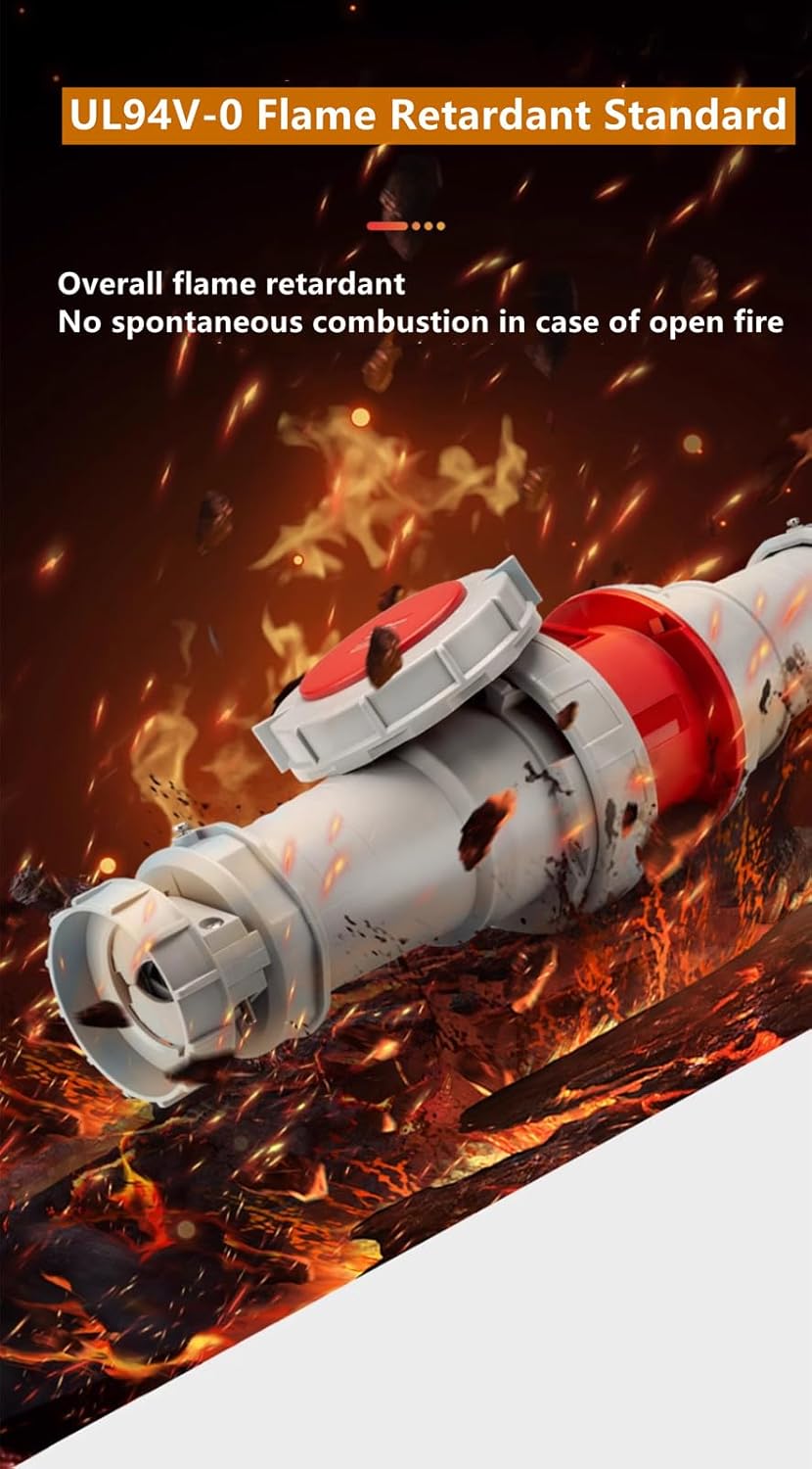 IEC60309アップグレード防水+アップグレードPCシェル材質産業用表面実装ソケット4ピン125A 380V-415V 3P+E