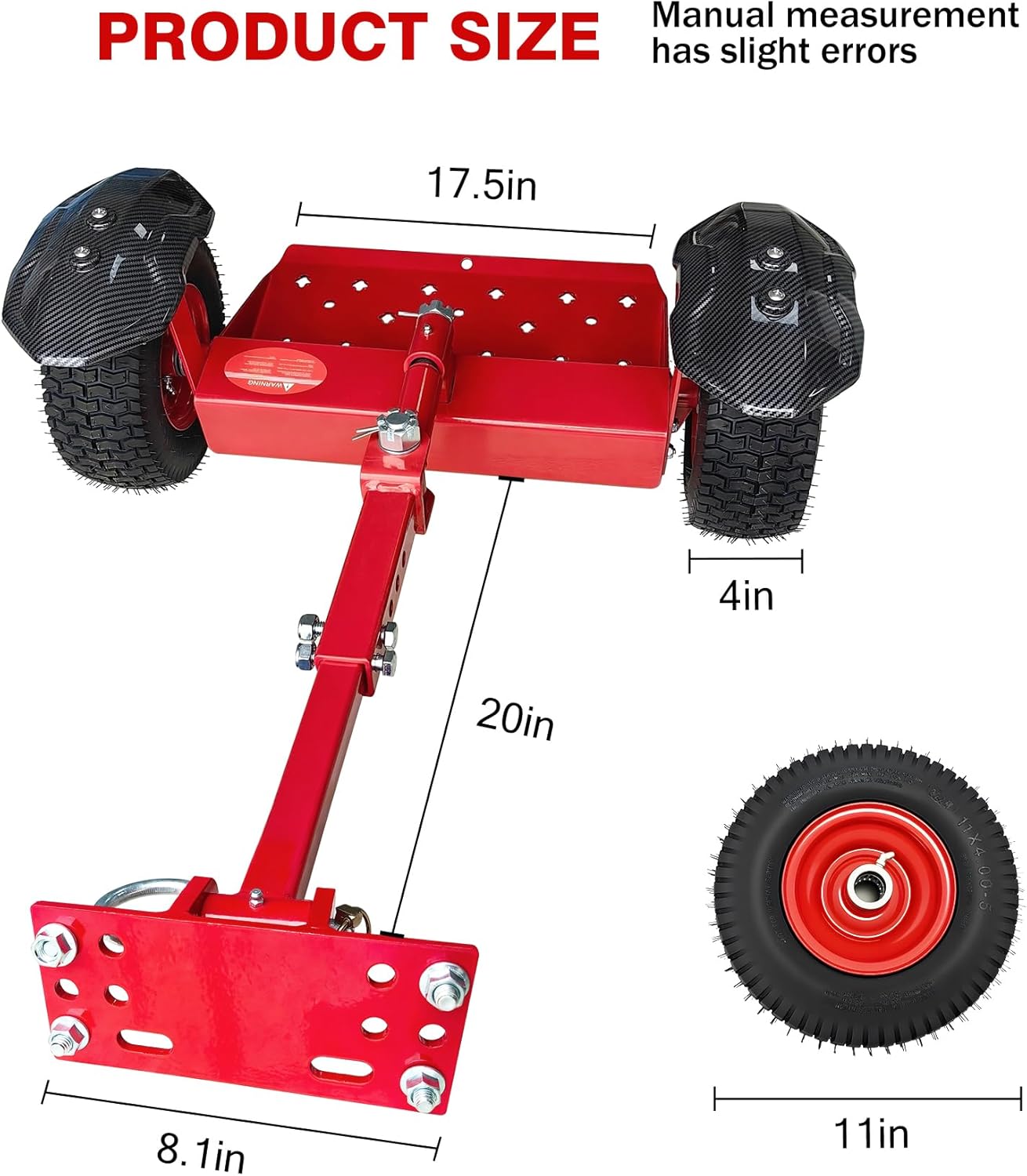 CCLINK Wheels Lawn Mower Sulky Thickened Vacuum Wheels Red Heavy Steel Anti Slip and Anti Rust Specially for Lawn Maintenance and Gardening Operations Quick Weed Removal
