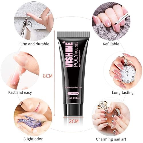 Miniatura 8 de Vishine Kit de iniciación de esmalte de uñas de gel con lámpara LED UV de 48 W, secado rápido, herramientas de manicura 2019, nuevo juego de 6