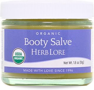Herb Lore Organic Booty Salve – Natural Soothing Ointment – Herbal Comfort Cream for Sensitive, Delicate Areas and Itching (1.8 oz)