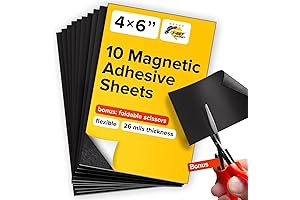 4 x 6 Inch Magnetic Sheets with Self Adhesive Backing: Perfect for...