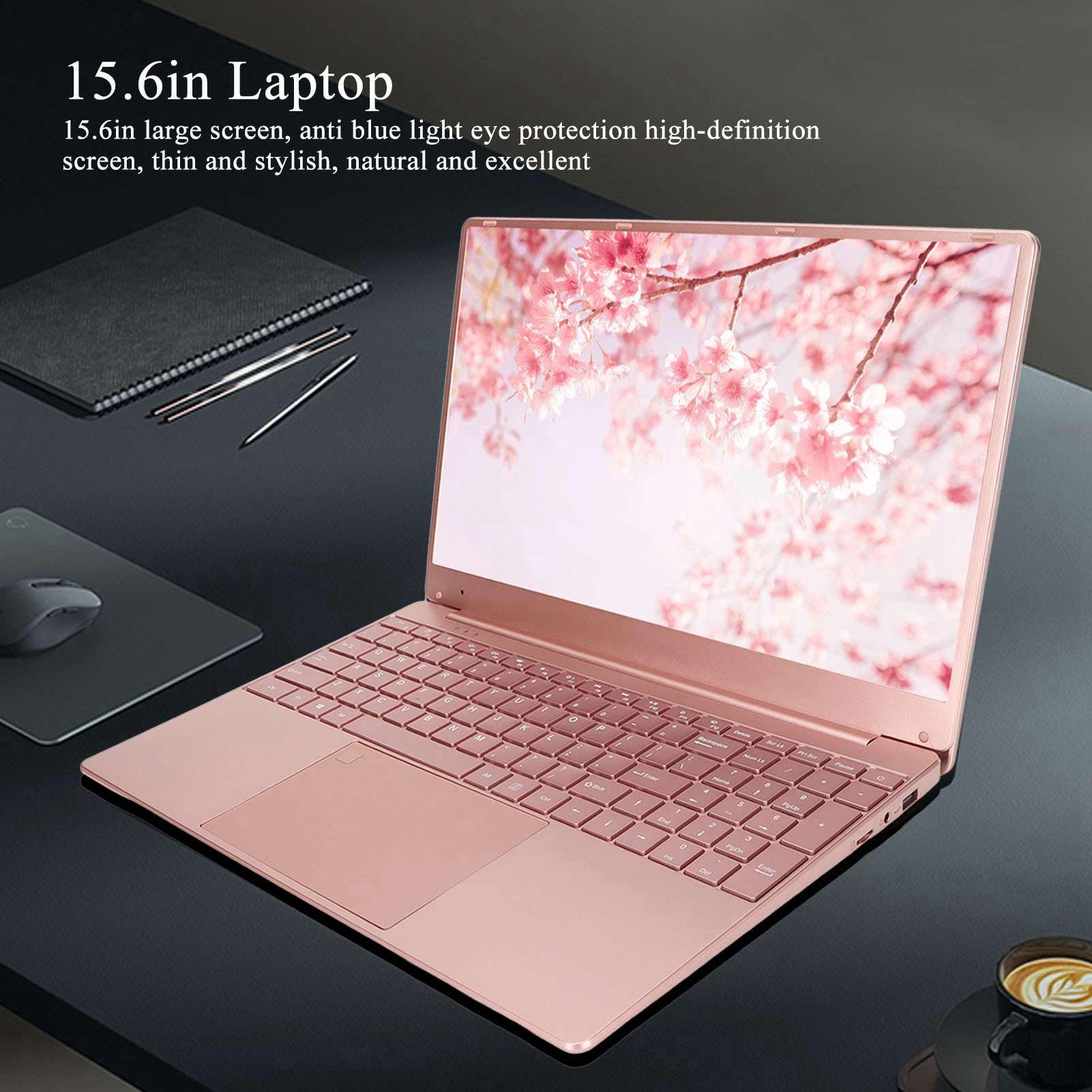 15.6 w Przenośnym Różowym Laptopie z klawiaturą Klawiatury Odcisków Palców (12+512G wtyczka UE)