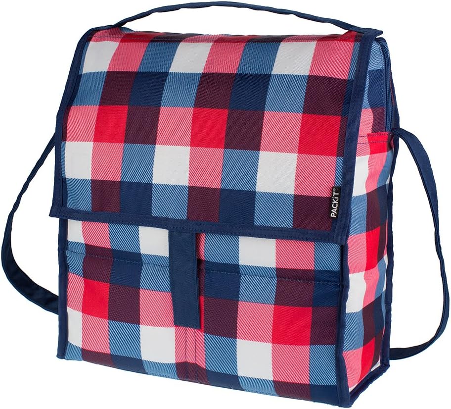 PackIt Freezable Picnic Bag with Zip Closure, Buffalo Check