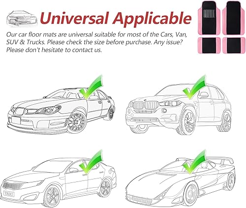 Miniatura 7 de Juego de 4 alfombrillas de lujo de alta gama de piel sintética de retazos de alfombra roja, impermeable, protector universal para automóvil con