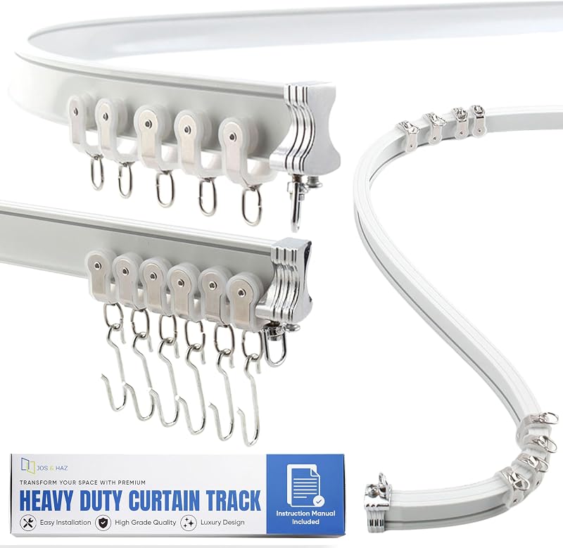 Aluminum Flexible Ceiling Curtain Track–13.1ft/4m–Curtain Track Wall Mount | Bends Easily, Easy Install & Adjustable Length, Smooth Glide System for Bay Windows, RVs, Room Dividers, Showers