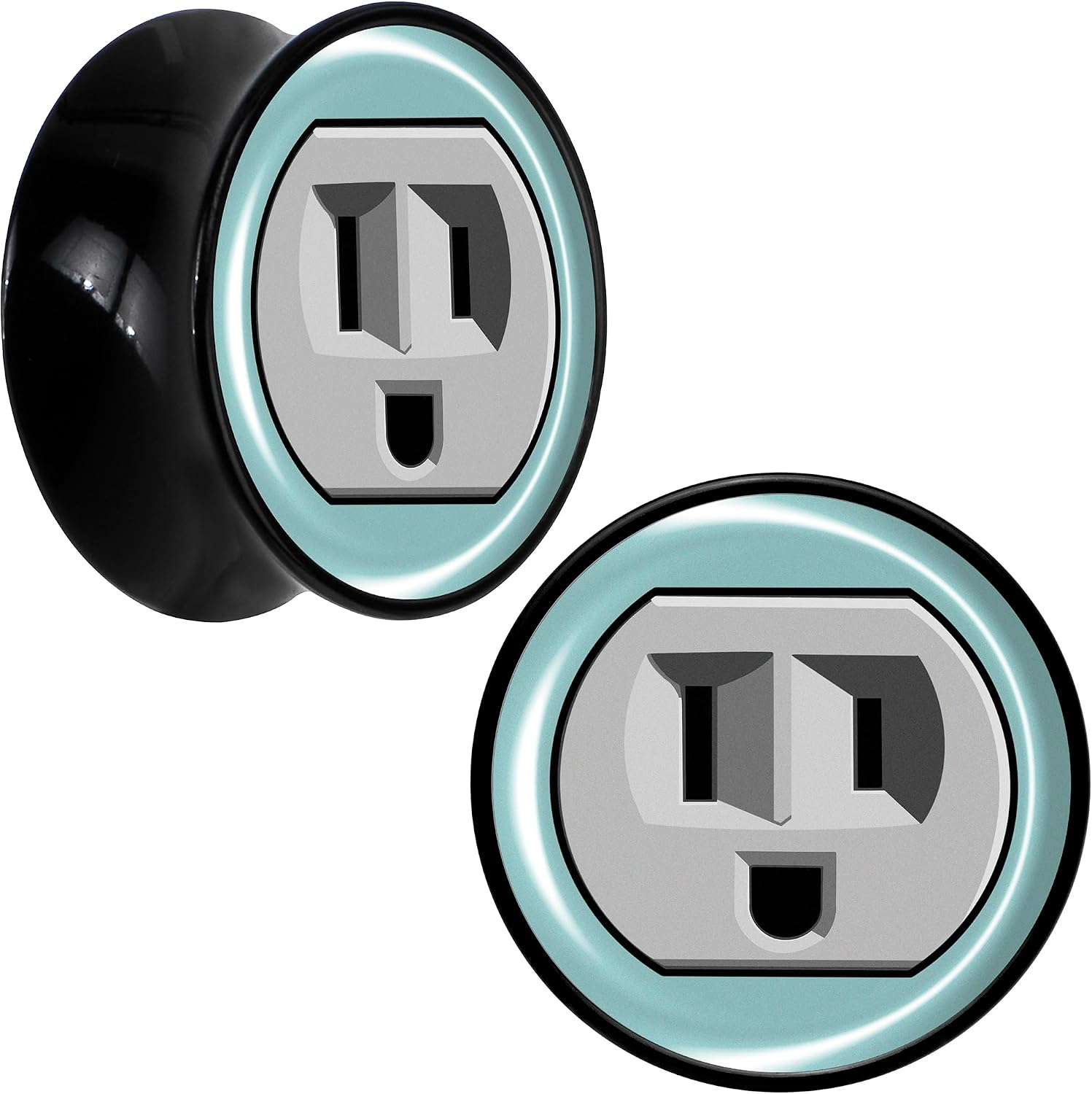 Body Candy 2PC Acrylic Smiling Plug Outlet Saddle Plugs Double Flare Plug Ear Plug Gauges