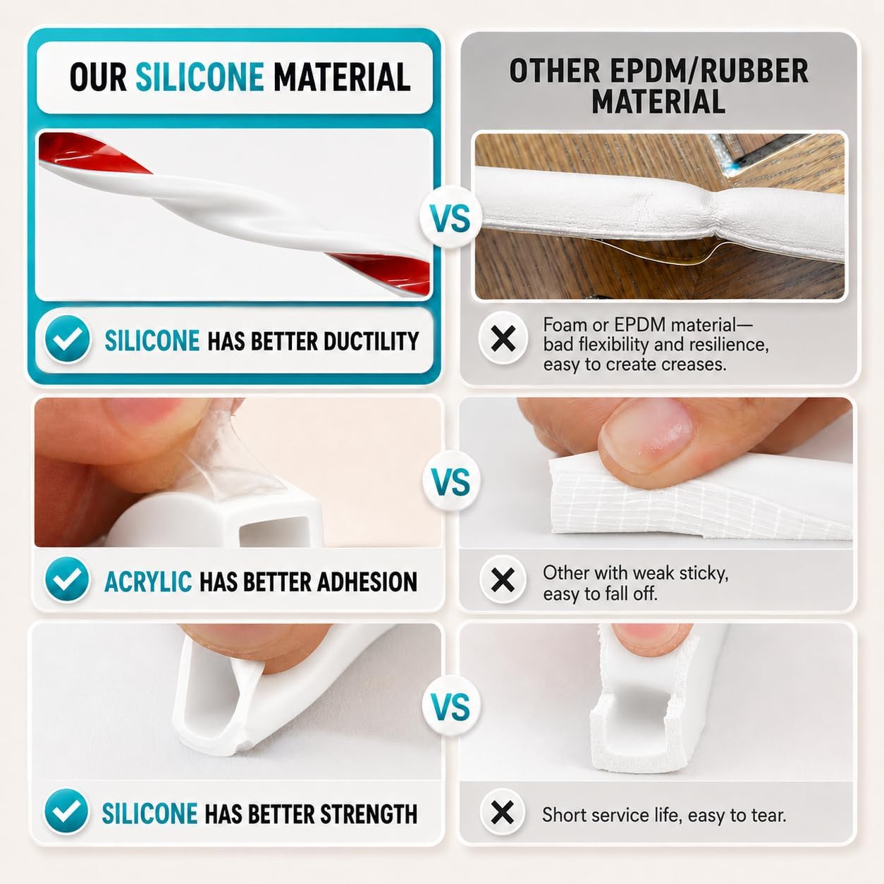 40FT Silicone D-Shaped Weather Stripping Door Seal, Self-Adhesive Gap Filler for 1/8"–1/4" Door Frame & Window Gaps, Sound Reducing Insulation Strip