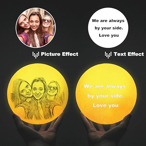 Miniatura 5 de Lámpara de luna personalizada con foto grabada, 16 colores, lámpara nocturna de carga USB para niños, cumpleaños, Acción de Gracias, Navidad,